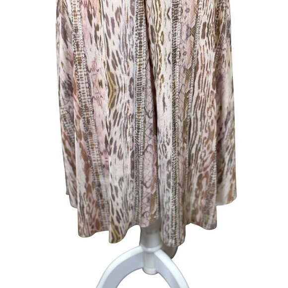Tahari Size S Womens Animal Print Maxi Pink & Brown Sleeveless Dress V Neck - Picture 7 of 11